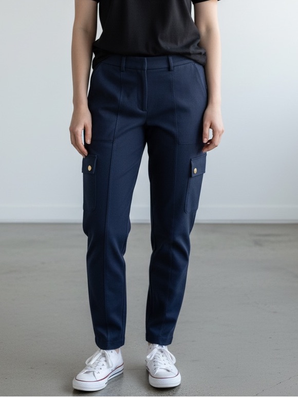 Halara Navy High Rise Stretch Cargo Ankle Pants Petite Xl Travel Work Casual